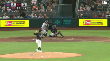 Miles Mastrobuoni singles on a line drive to center fielder Scott Bandura. Nick Raposo scores.