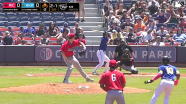 Guy Lipscomb triples (1) on a sharp line drive to right fielder Jack Payton. Jose Devers scores.