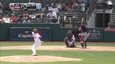 Johnny Olmstead homers (3) on a fly ball to center field.