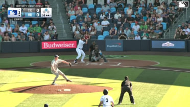 Max Kepler singles on a line drive to center fielder Gage Harrelson. Wallace Clark scores.