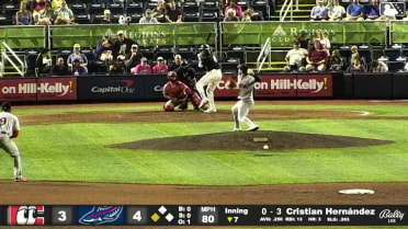 Cristian Hernández out on a sacrifice fly to left fielder Shane Sasaki. Dillon Lewis scores.