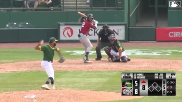 Samuel Munoz homers (5) on a fly ball to right center field.