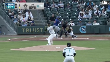 Victor Mesa Jr. homers (1) on a fly ball to right field.