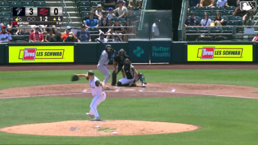 Rhylan Thomas singles on a fly ball to right fielder Grant McCray. Kellen Strahm scores.
