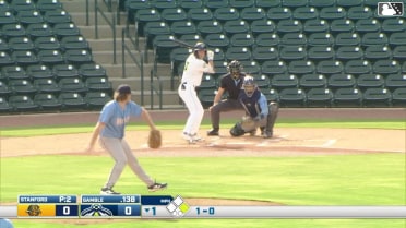 Sean Gamble triples (1) on a fly ball to center fielder Brendan Summerhill. Henry Ramos scores.