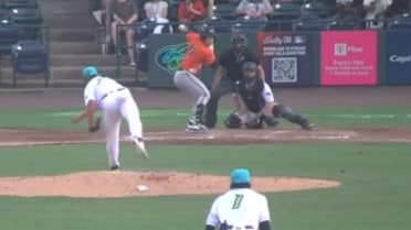 Caden Bodine's first professional extra-base hit
