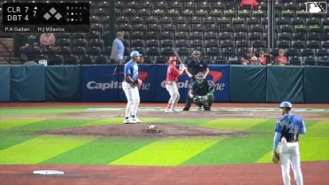 Juan Villavicencio triples (3) on a sharp line drive to center fielder Kyle Henley.