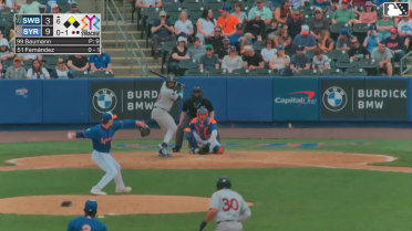 Yanquiel Fernández singles on a fly ball to center fielder Cristian Pache. Max Schuemann scores.