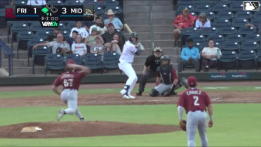 Luke Mann doubles (9) on a line drive to right fielder Marcus Lee Sang. Davis Diaz scores.