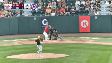 Leandro Pineda triples (4) on a fly ball to center fielder Seth Stephenson. Sam Brown scores.