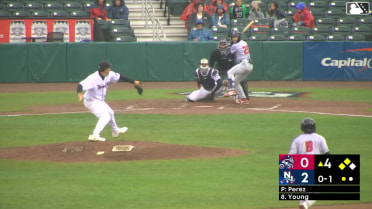 Diego Mosquera out on a sacrifice fly to center fielder Jace Bohrofen. TT Bowens scores.