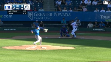 Ryan Waldschmidt doubles (11) on a line drive to left fielder Teoscar Hernández. Jacob Amaya scores.