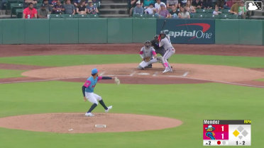 Jesus Valdez doubles (1) on a ground ball to left fielder Albert Fabian. Junior Franco scores.