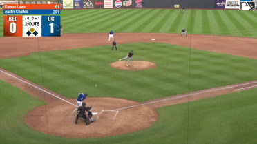 Austin Charles singles on a line drive to center fielder Dillon Head. Jose Cerice scores.