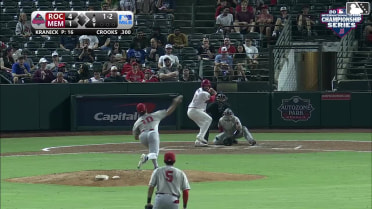 Jimmy Crooks homers (1) on a fly ball to center field.