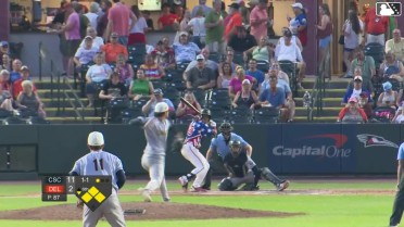 Jose Perez out on a sacrifice fly to center fielder Brendan Summerhill. DJ Layton scores.