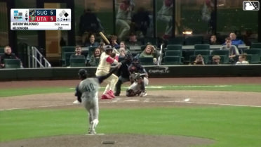 Nelson Rada hits an inside-the-park home run (1) on a fly ball to left field. Chris Taylor scores.