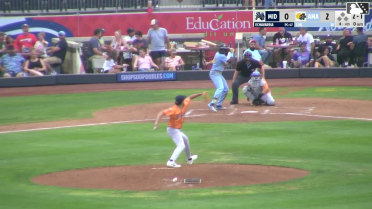 Jansel Luis homers (14) on a fly ball to center field.