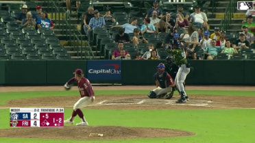 Alex McCoy doubles (1) on a fly ball to left fielder Keith Jones II. Ryan Jackson scores.