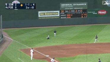 Max Burt makes a slick sliding catch in left field