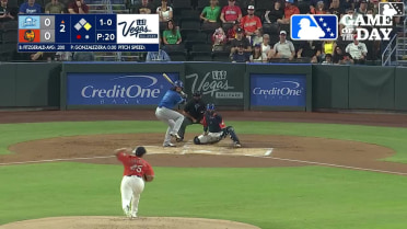 Ryan Fitzgerald doubles (1) on a sharp line drive to right fielder Johnathan Rodríguez. Alek Thomas scores.