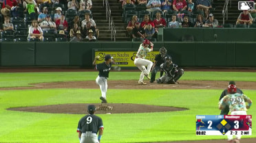 Noah Mendlinger singles on a line drive to center fielder Garrett Spain. Jon Jon Gazdar scores.