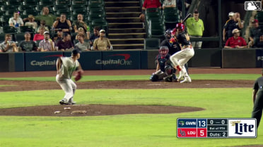Noelvi Marte doubles (8) on a sharp line drive to center fielder Lizandro Espinoza. Jay Allen II scores. Juan Brito scores.