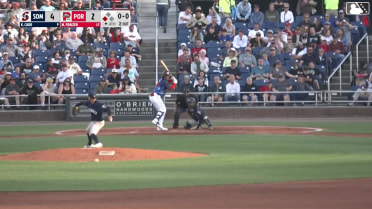 Matt Fraizer doubles (1) on a line drive to center fielder DJ Gladney. Nelly Taylor scores.