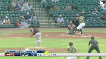 Stone Russell singles on a ground ball to shortstop DJ Layton. Henry Ramos scores. Josh Hammond to 3rd. Yandel Ricardo to 2nd.