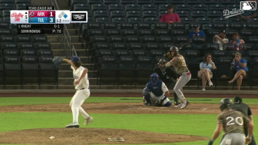 Bill Knight singles on a line drive to center fielder Mike Sirota. Jared Sundstrom scores.
