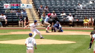 Chase Davis doubles (4) on a sharp line drive to right fielder Josue De Paula. Noah Mendlinger scores.