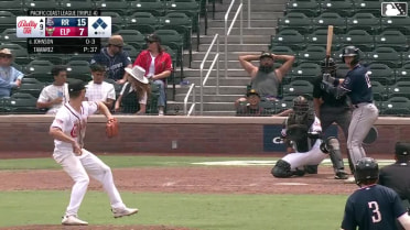 Cooper Johnson walks. Gilberto Celestino scores. Diego Castillo to 3rd. Trevor Hauver to 2nd.