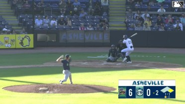 Chase Call homers (4) on a fly ball to center field. Jason Schiavone scores.
