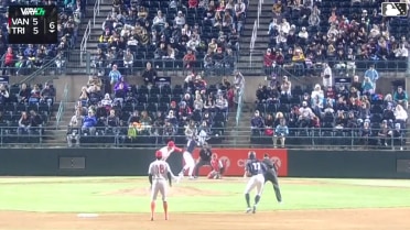 Ryan Nicholson singles on a line drive to left fielder J.R. Freethy. Anthony Scull scores. Jake Munroe to 3rd.