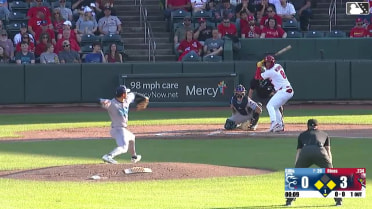 Jeremy Rivas out on a sacrifice fly to right fielder Yamal Encarnacion. Trey Paige scores.