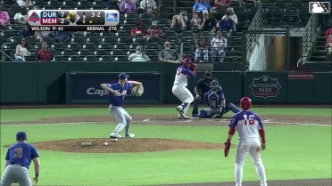 Leo Bernal doubles (17) on a line drive to center fielder Homer Bush Jr. Noah Mendlinger scores. Nolan Gorman scores.