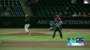 Nico Perez singles on a fly ball to right fielder Brandon Compton. Jose Izarra scores.