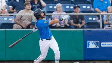 Axel Sanchez homers (6) on a fly ball to left field.