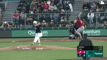 Tim Tawa homers (7) on a fly ball to center field.