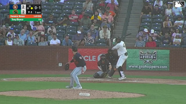 Tony Blanco Jr. homers (14) on a line drive to right field. Axiel Plaz scores.