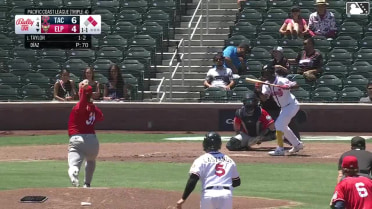 Samad Taylor hits a sacrifice bunt. Marcos Castañon scores. Carlos Rodríguez scores. Samad Taylor scores. Throwing error by first baseman Carson Taylor.