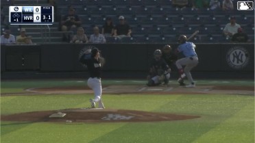 Ronny Cruz doubles (10) on a sharp line drive to left fielder Robbie Burnett. Eli Willits scores.
