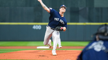 Hampton Flings Season-High Seven Strikeouts as Patriots Fall to Portland