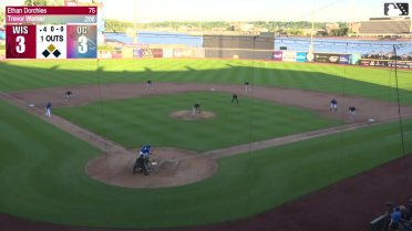 Asbel Gonzalez singles on a soft bunt ground ball to pitcher Ethan Dorchies. Connor Rasmussen scores. Trevor Werner to 2nd.