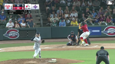 Yoeilin Cespedes singles on a line drive to center fielder Connor Hujsak. Hudson White scores.