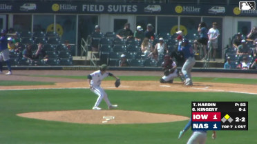 Scott Kingery doubles (2) on a line drive to left fielder Tyler Black. James Triantos scores.