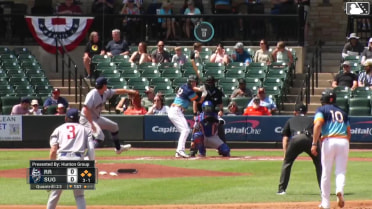 CJ Alexander walks. Taylor Trammell scores. Shay Whitcomb to 3rd. Zach Cole to 2nd.