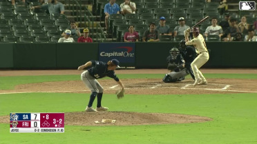 Corey Joyce homers (12) on a fly ball to left field.