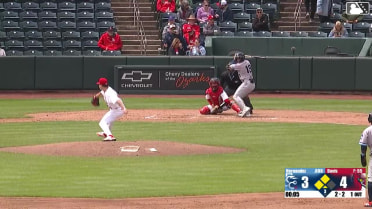 Alberto Hernandez out on a sacrifice fly to left fielder Travis Honeyman. Trevor Austin scores.
