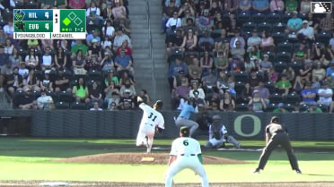Trent Youngblood singles on a line drive to right fielder Lisbel Diaz, deflected by second baseman Jean Carlos Sio. Slade Caldwell scores.
